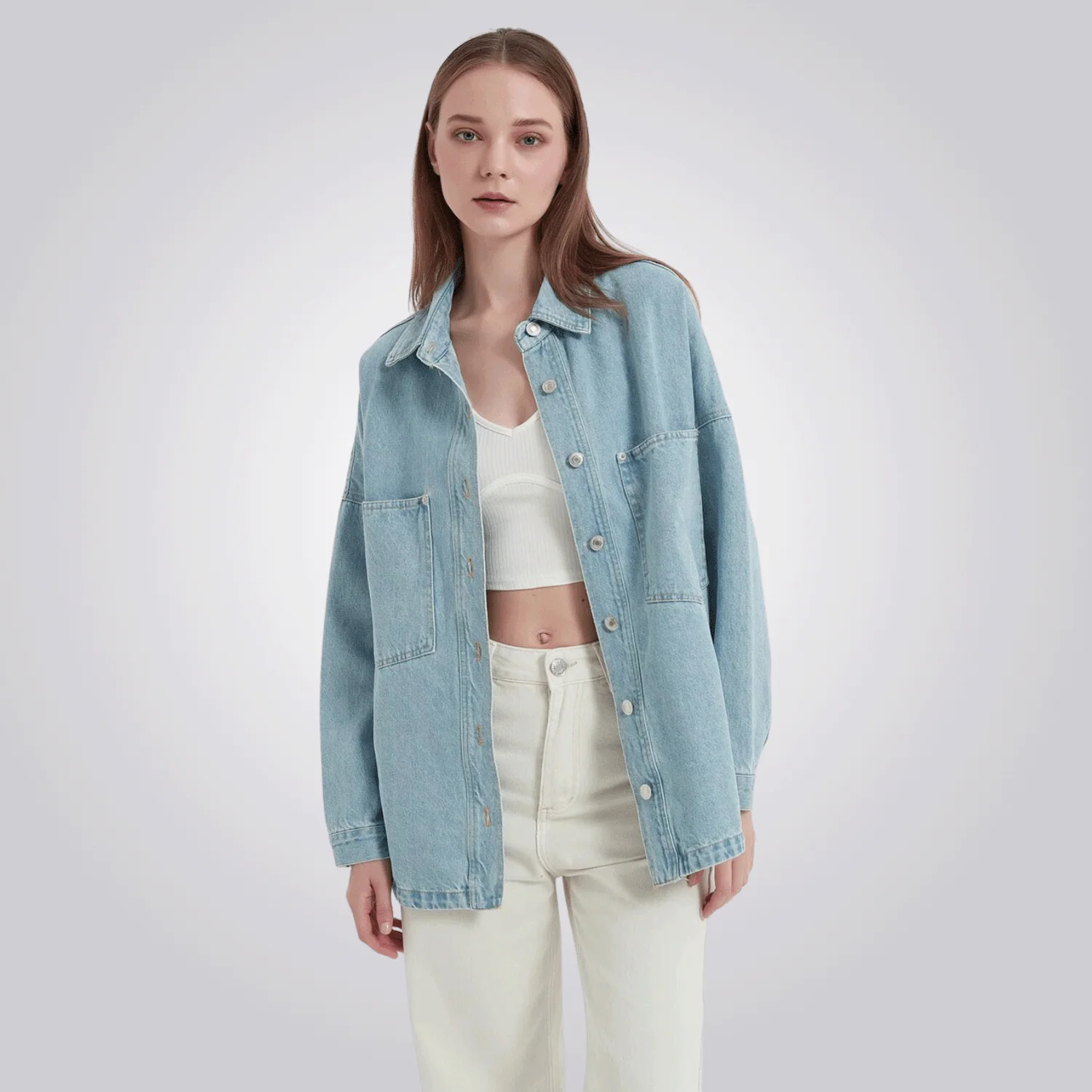 CAMISA CORDILHEIRA LONG JEANS FEMININA - Image 3