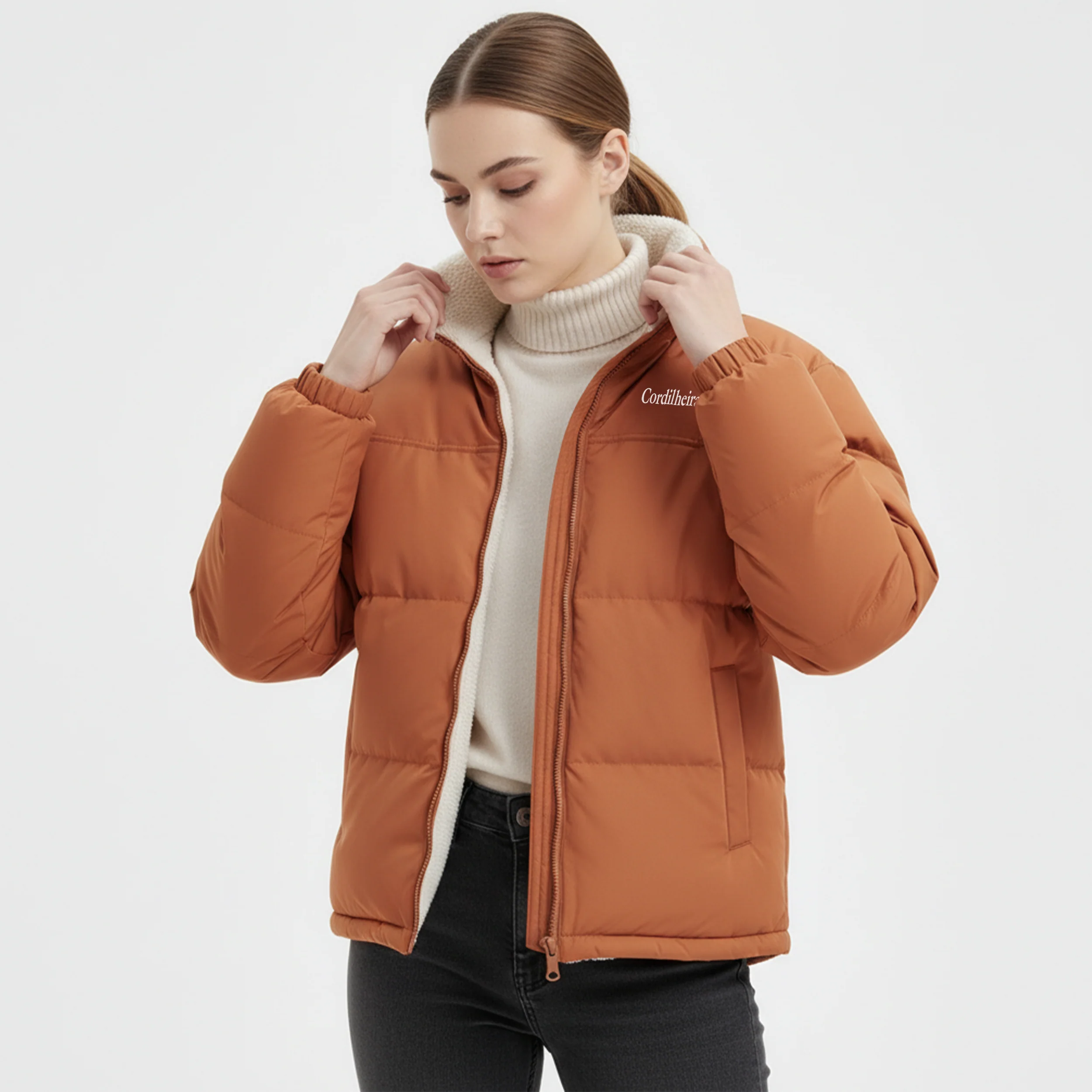 JAQUETA PUFFER FROSTLAYER DUPLA FACE FEMININA